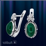 Серебряные серьги с малахитом