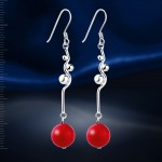 Earrings with coral. Silver