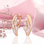 Náušnice z červeného zlata 585 zirkón