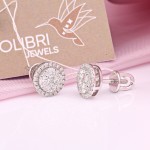 Gold earrings with diamonds 585 white gold