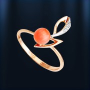 Золотое кольцо с кораллами