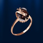 Русские золотые украшения дымчатый топаз