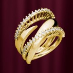 Gianni Lazzaro Jewellery prsteň zo žltého zlata s diamantmi