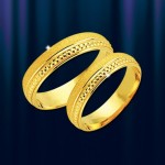 abielusõrmus. Kollase kullaga sõrmus 585