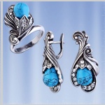 Boucles d'oreilles et bague bijouterie