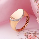 Sokolov Russian Gold 585 Ring with Zirconia