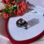 Позлатен сребърен пръстен с розов кварц