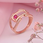 Купете руско червено злато 585 в Германия златен пръстен корунд цирконий