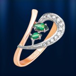 Orosz aranygyűrű "Joy", kétszínű