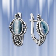 Ohrringe Silber 925 mit Ulexit „Mohnblumen“
