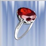 Bague en argent avec grenat