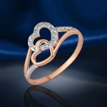 Gold ring “Romantic Fianites”