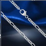 Серебряная цепочка; -браслет "Фигаро 5+1"