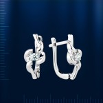 Gold earrings with diamonds. White gold