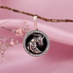 Silver zodiac pendant "Capricorn". Zirconia & Enamel