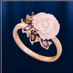 Gold ring with gemstones