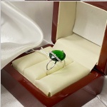 Silver ring emerald & zirconia