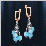 Earrings Russian gold and turquoise