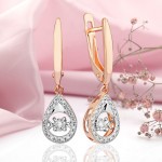 Boucles d'oreilles Dancing Diamond en or russe 585