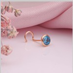 Red gold nose piercing 585 with zirconia