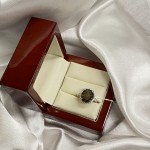 Stříbrný prsten „Schick“. Kouřový křemen a zirkonie