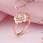 Russisch goud 585 gouden ring met zirkonia