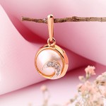 Pearl pendant red gold 585