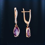 Earrings with corundum soot gold