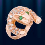 Gold ring 585 with zircons