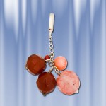 Pendant made of silver with coral, agate