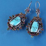 Серьги русские серебряные украшения