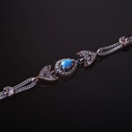 Браслет с бирюзой и серебром