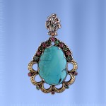 Pendant with turquoise. Silver