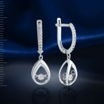 Earrings with diamonds. White gold