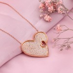 Aranyozott ezüst nyaklánc cirkóniával "szív"