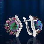 Øreringe med opal & fianitter