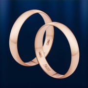 Русское обручальное кольцо "Эстет" розовое золото.