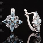 Серьги с топазом. Серебро 925°