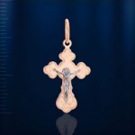 Cross pendant. Bicolor