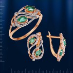 Золотой комплект с хризопразом