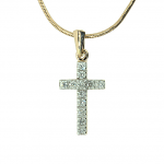 Golden cross pendant with diamonds