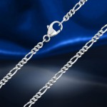 sølv kæde; -armbånd "Figaro 3+1"