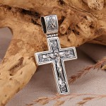 Silver cross pendant with crucifix