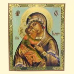Икона Владимирскаја Богоматер жута
