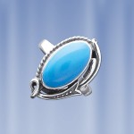 Prsten od tirkiznog ruskog srebra