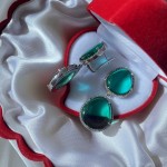 Silver earrings with tourmaline & zirconia