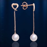 Rose gold stud earrings with pearls