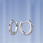 Silver earrings 925º silver creaols with zirconia