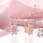 Boucles d'oreilles or rose zircon or russe 585