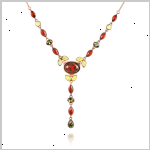Collar de plata bañada en oro "Duquesa" ámbar